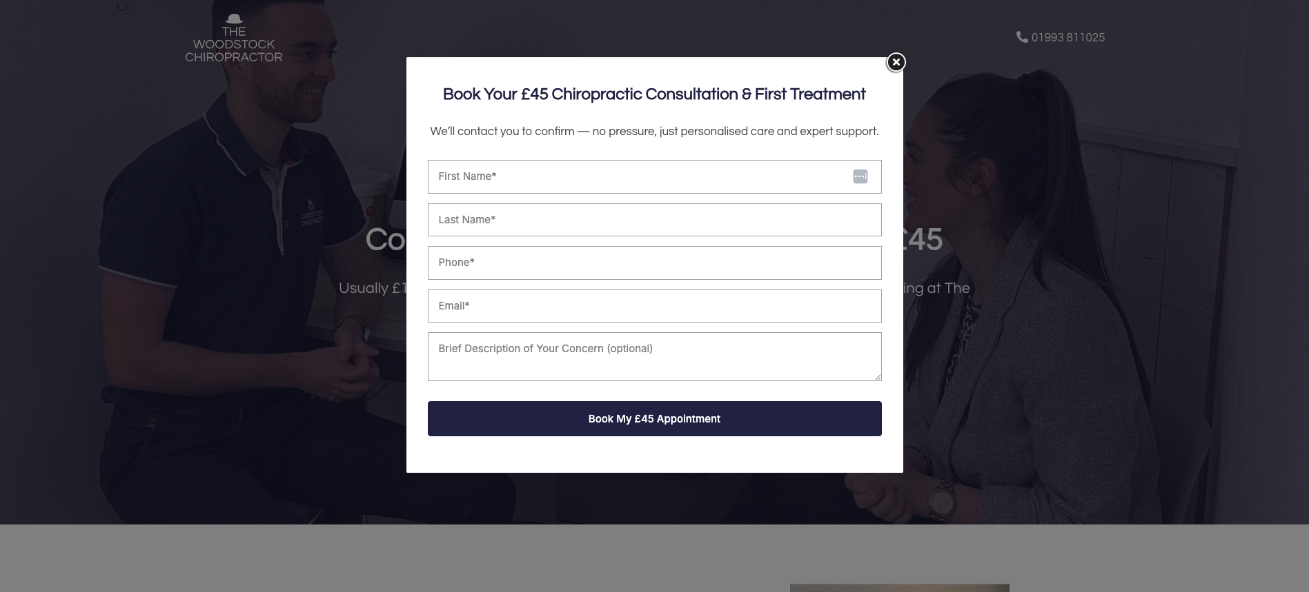 Woodstock Landing Page Example